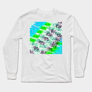 Sponge Print Green/Teal/Black Long Sleeve T-Shirt